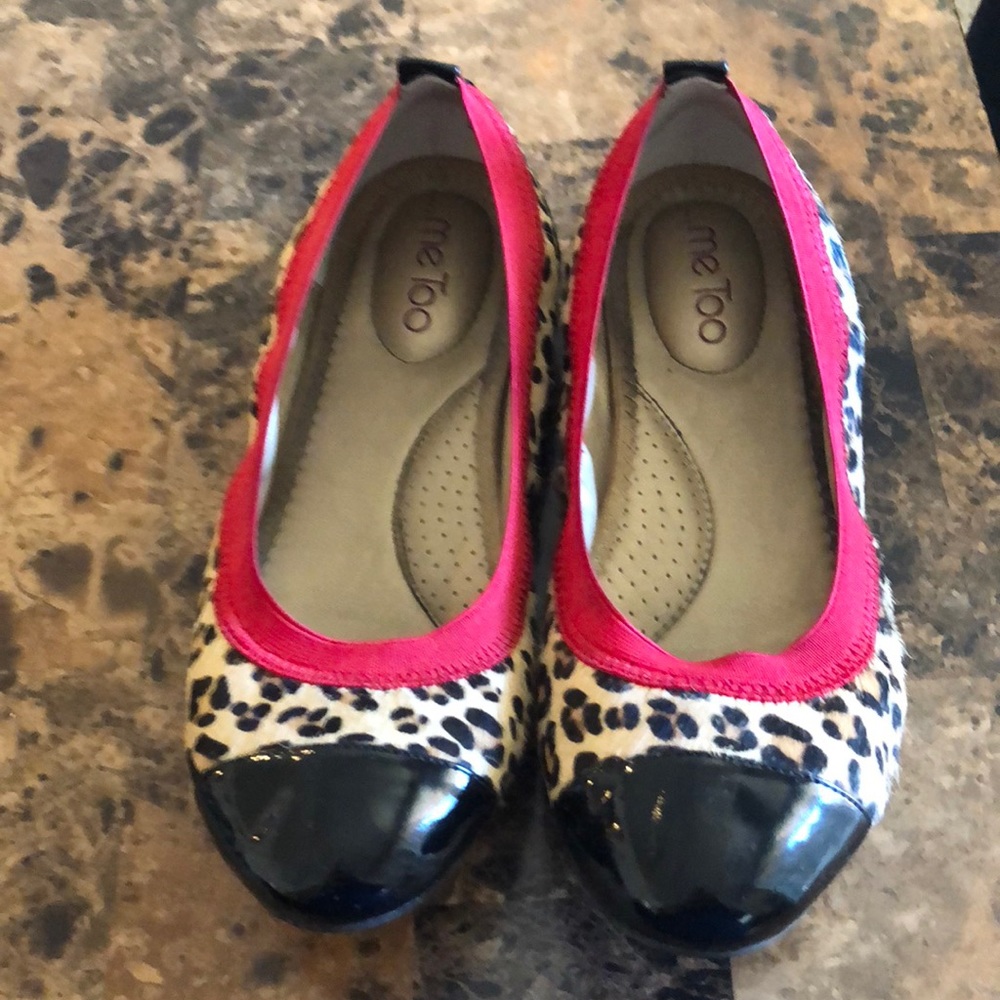 Cap toe animal print Ballet Flats